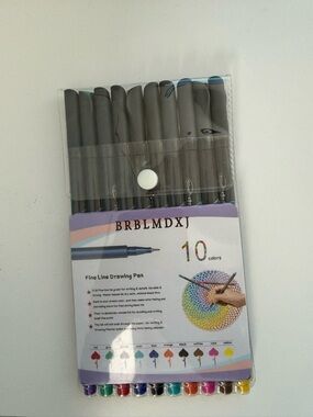 BRBLMDXJ 10-Color Fine Line Drawing Pen Set - Multicolor